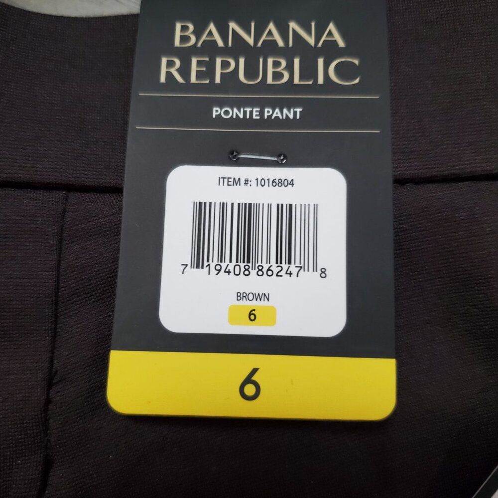 NWT Women's brown Banana Republic Ponte pant size 6 - Picture 2 of 2